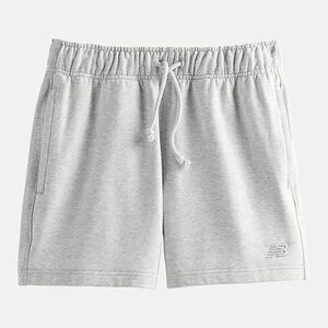 NWT New Balance French Terry 5” inseam Shorts. Size Large. Light Grey